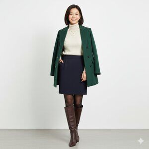 Banana Republic Classic Navy Suit Pencil Skirt Professional Work Wear Size 10